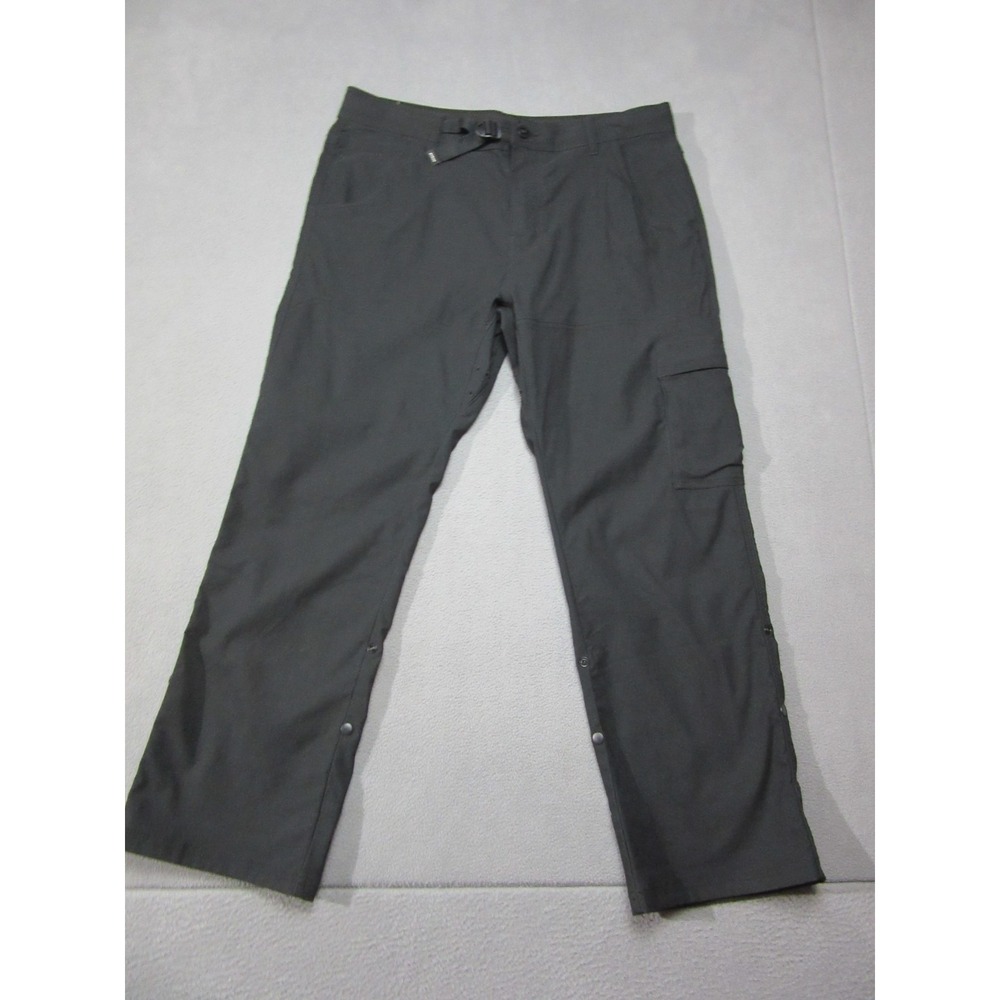 prAna Pants Mens 33x28 Black Cargo Stretch Zion Straight Leg Outdoor Relaxed Fit